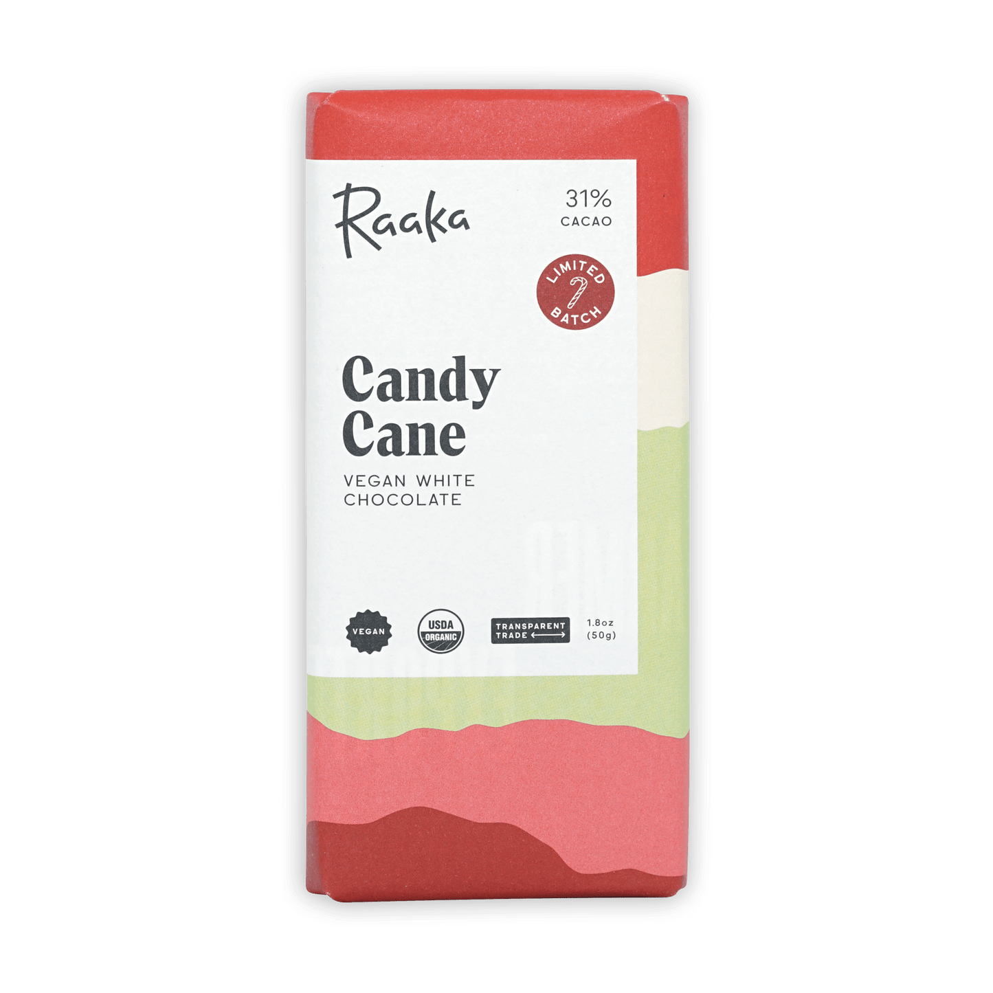 Raaka Candy Cane Vegan White Chocolate (Seasonal)