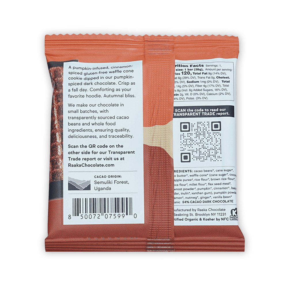 Raaka Pumpkin Spice Dipped Chocolate Waffle Cone (Limited Batch)