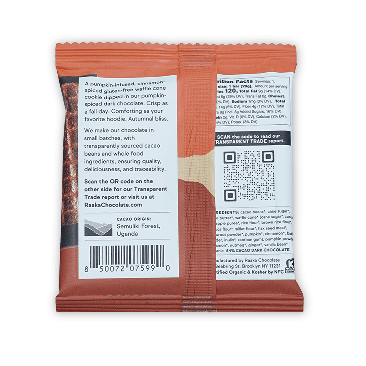 Raaka Pumpkin Spice Dipped Chocolate Waffle Cone (Limited Batch)