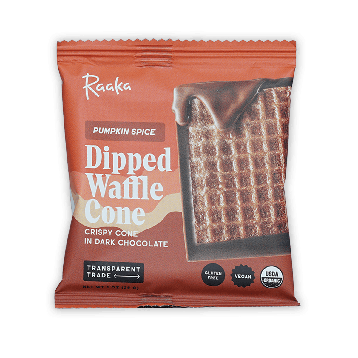 Raaka Pumpkin Spice Dipped Chocolate Waffle Cone (Limited Batch)