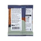 Back of Raaka London Fog waffle cone wrapper, description, cacao origin Semuliki Forest Uganda, QR code and barcode.
