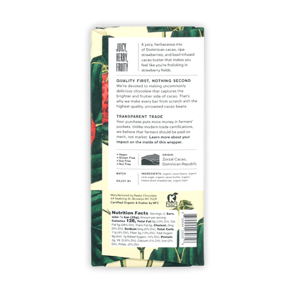 Raaka Strawberry Basil Chocolate 66% (Seasonal)