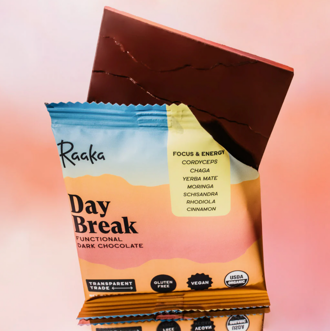 Raaka Functional Dark Chocolate Bar Day Break 63%