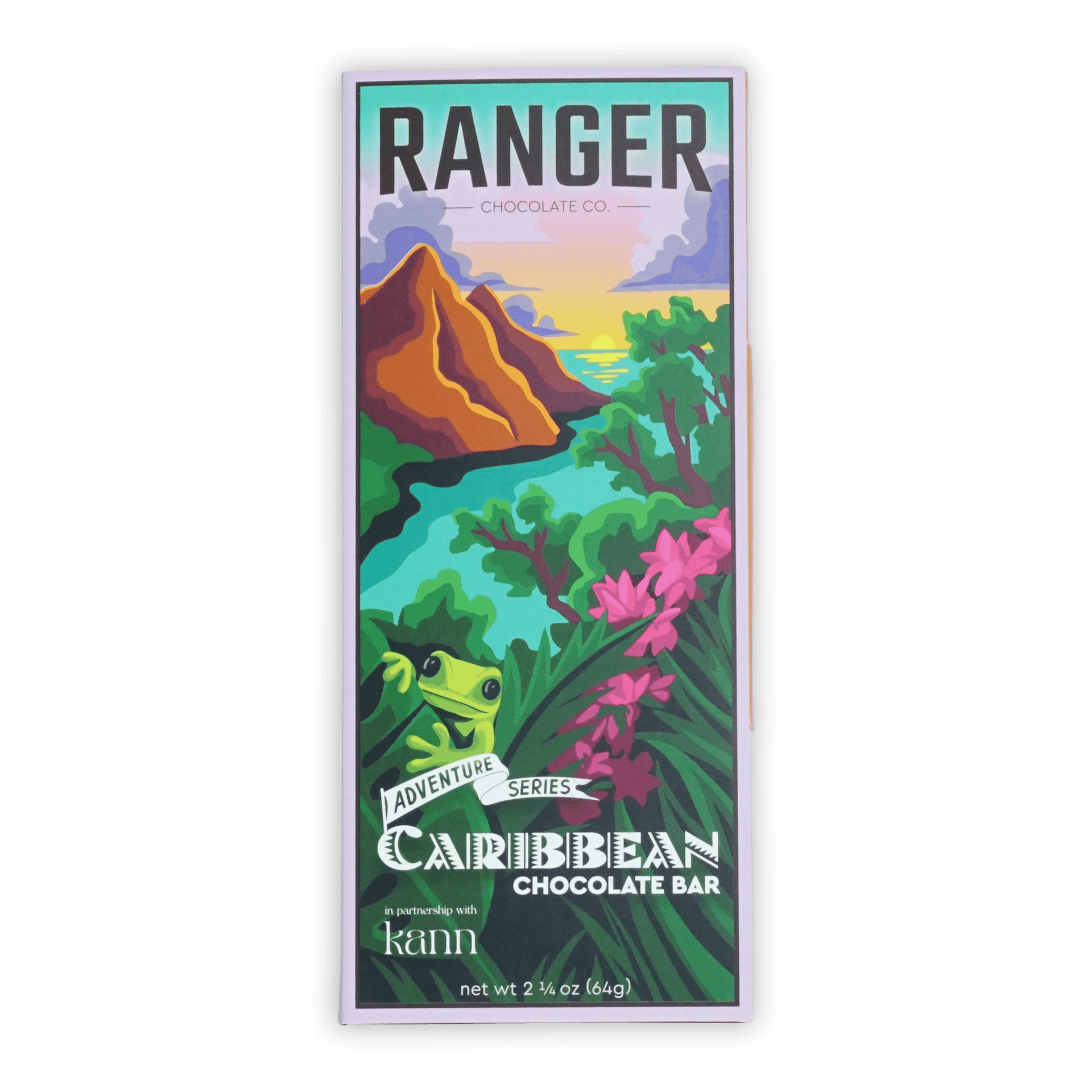 Ranger chocolate co caribbean chocolate bar with rich cocoa flavor and tropical packaging design