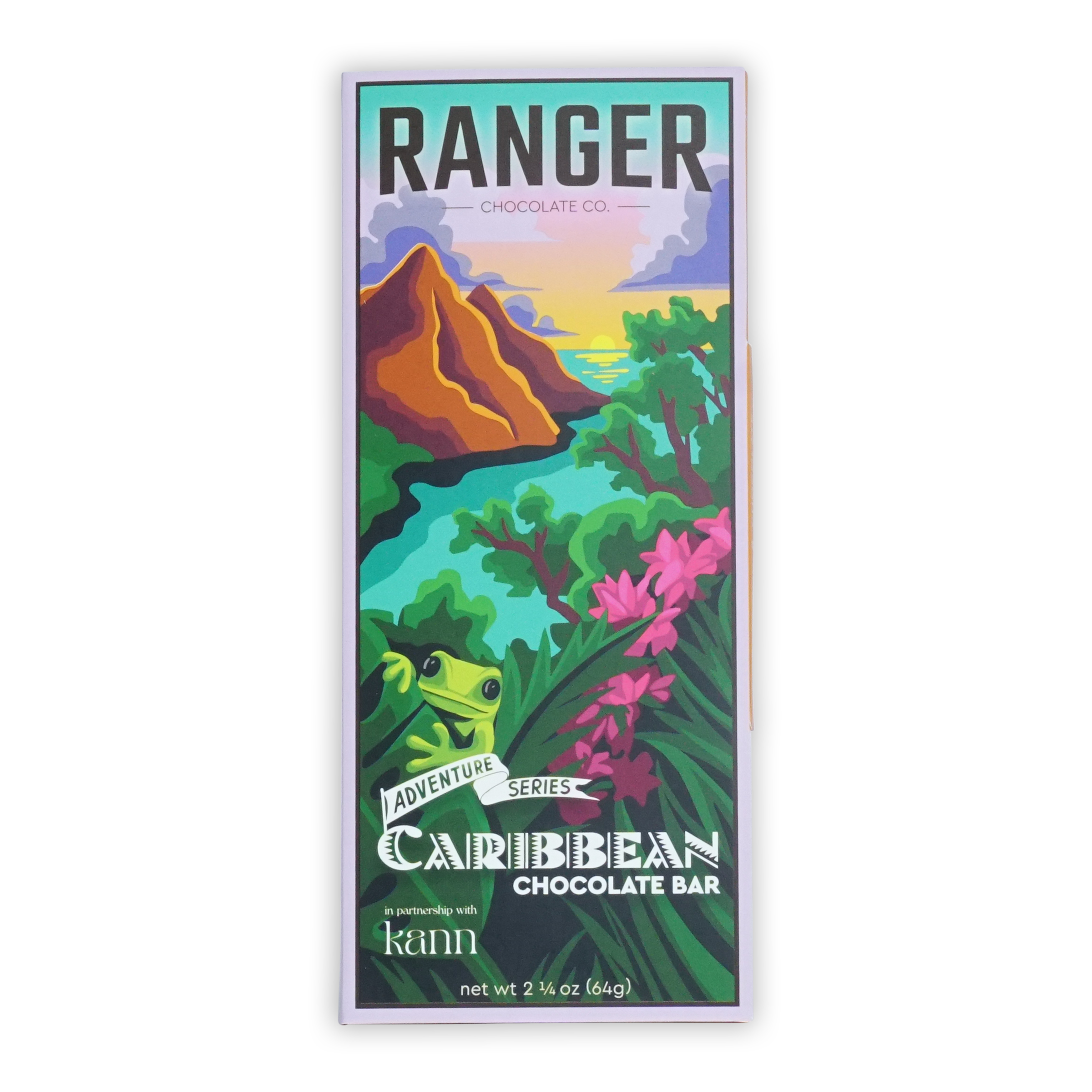 Ranger chocolate co caribbean chocolate bar with rich cocoa flavor and tropical packaging design