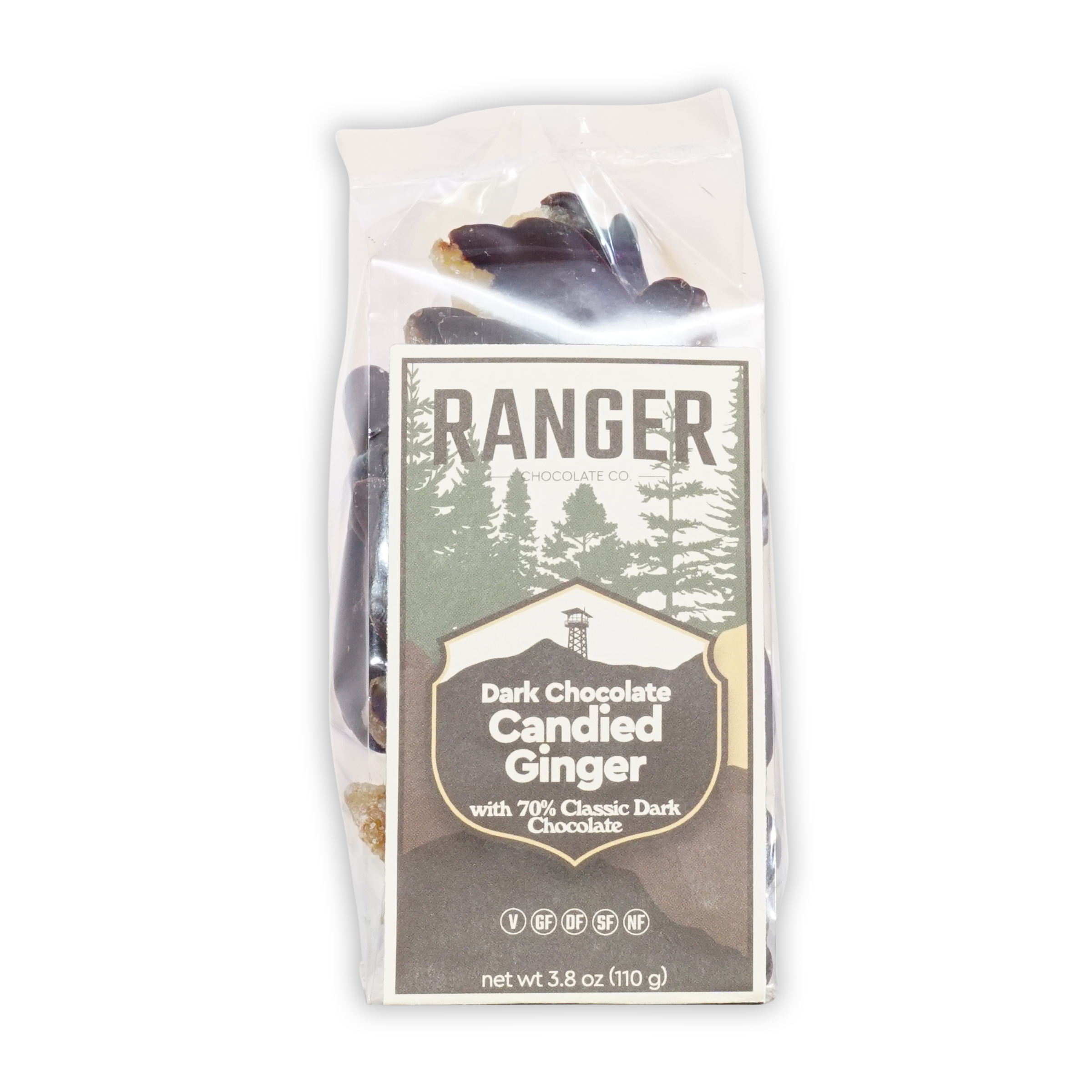 Ranger Dark Chocolate Candied Ginger product display