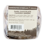 Ranger Dark Chocolate Candied Ginger in clear package