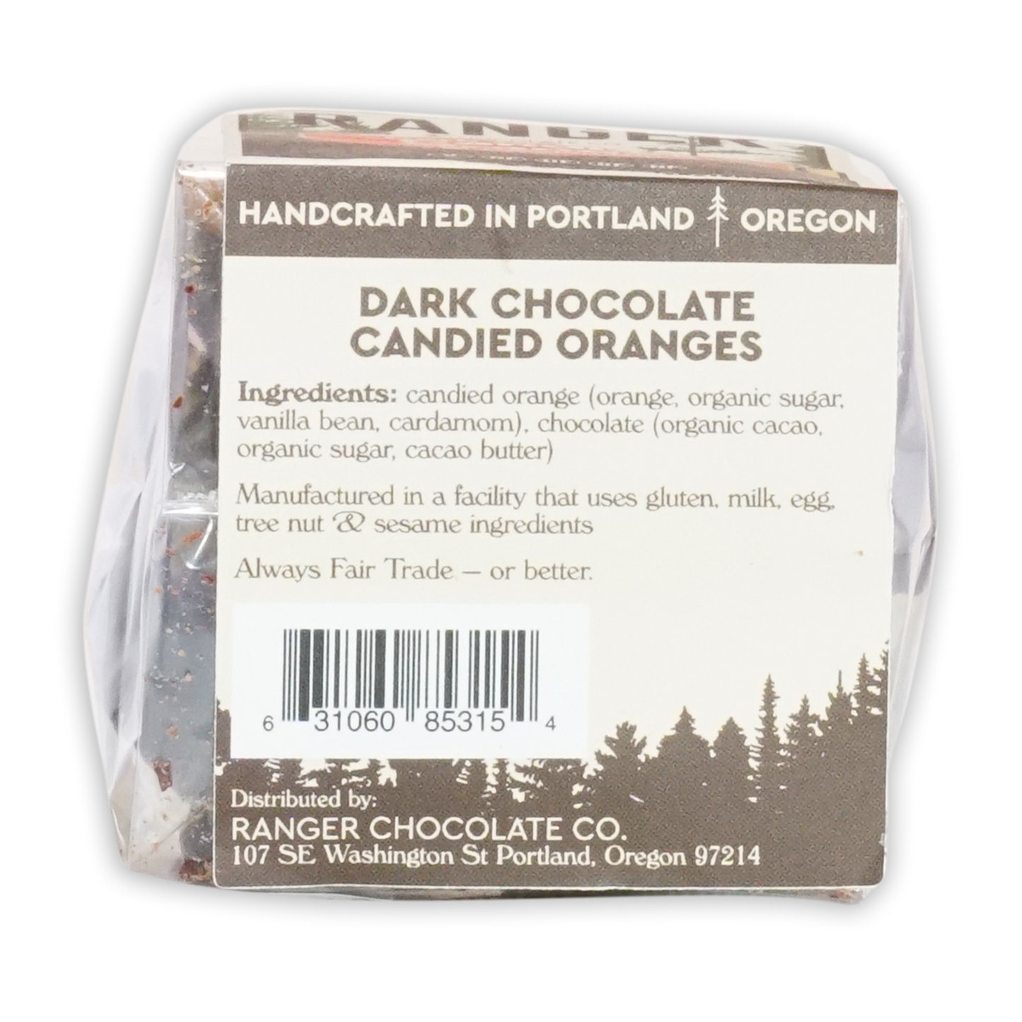 Ranger Chocolate Co. dark chocolate candied oranges with spices, handcrafted in Portland, Oregon