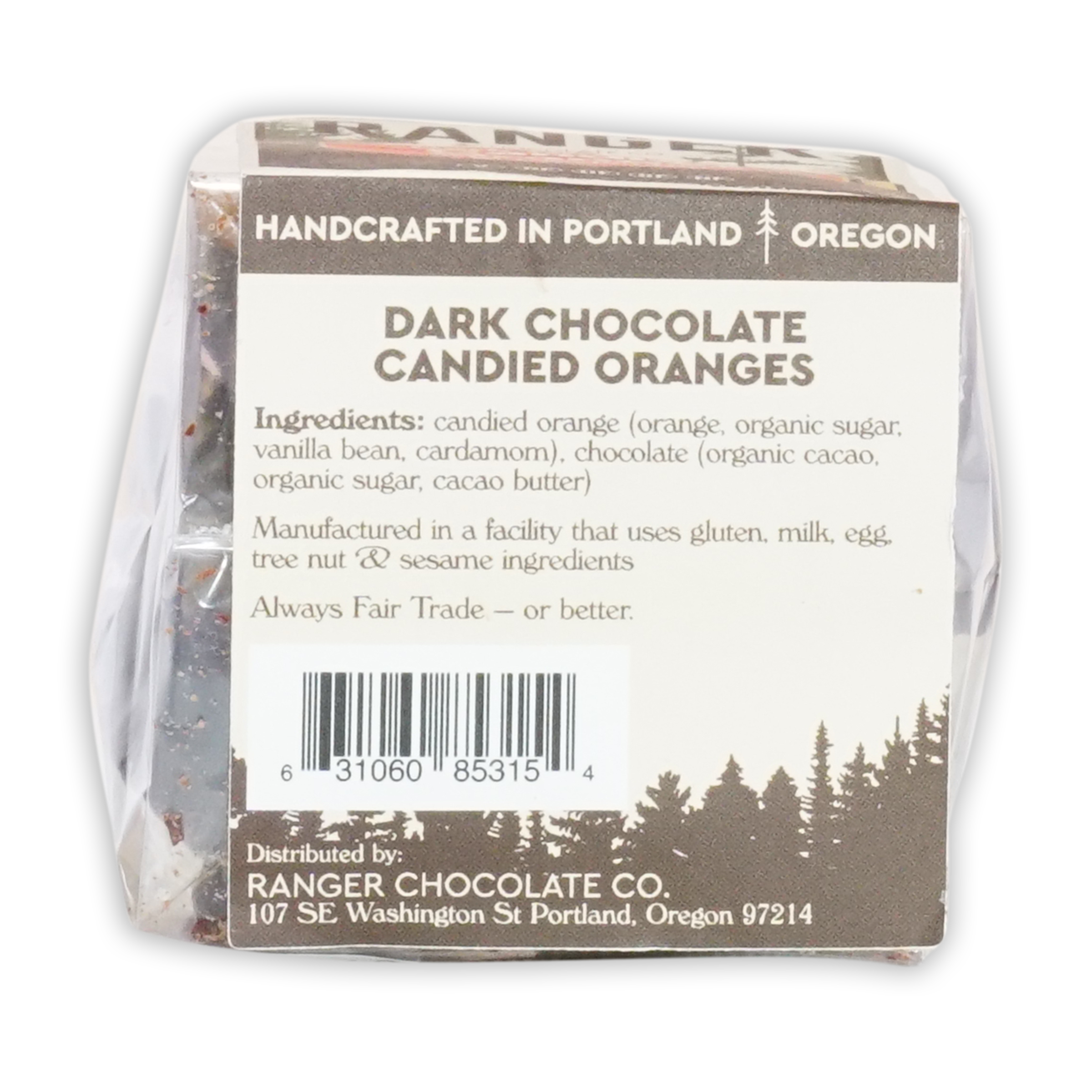 Ranger Chocolate Co. dark chocolate candied oranges with spices, handcrafted in Portland, Oregon