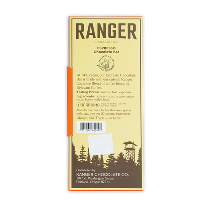 Ranger Espresso Chocolate Bar by Pale Yellow and Brown Ranger Chocolate Co