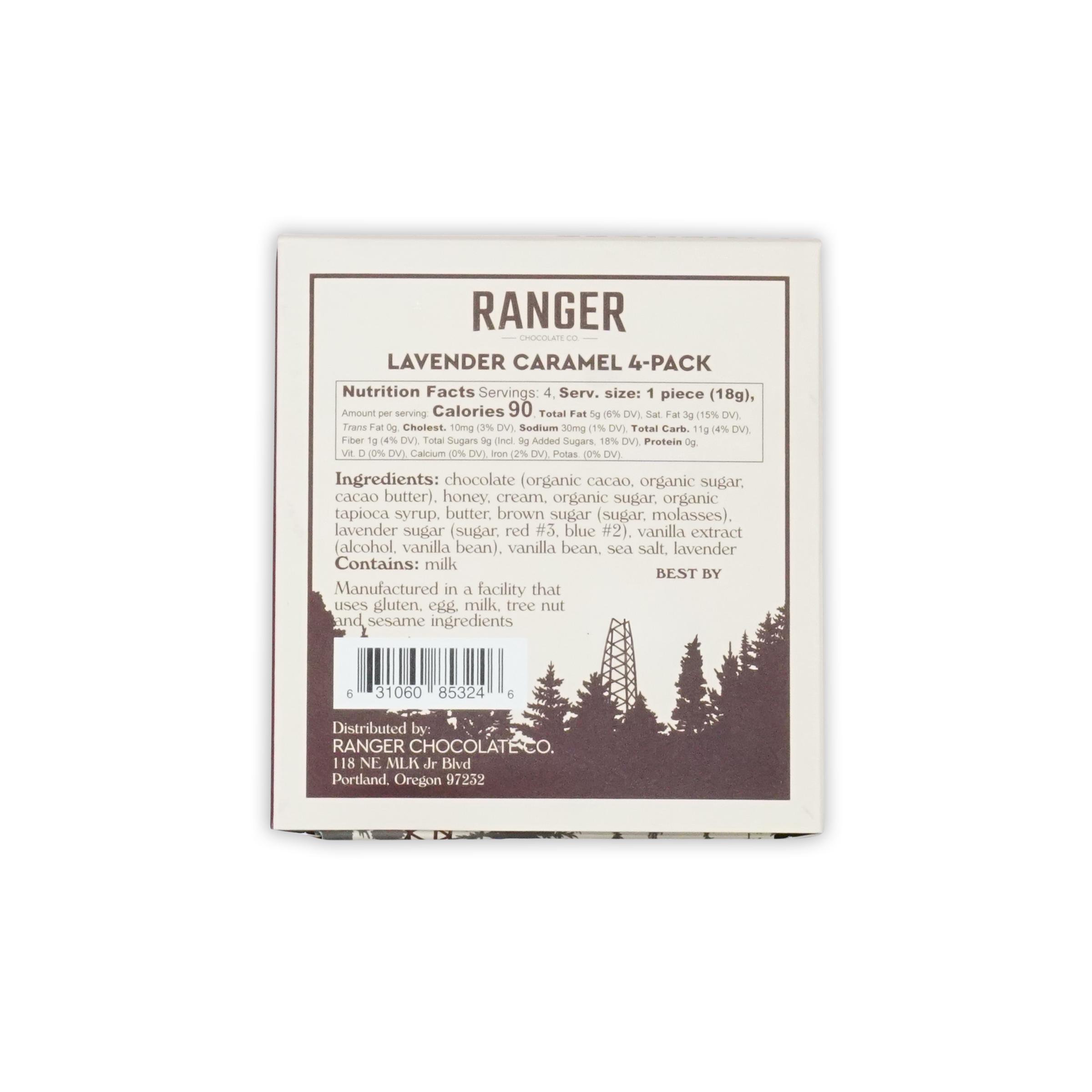 White Ranger Lavender Caramels box 4 pcs chocolate co product