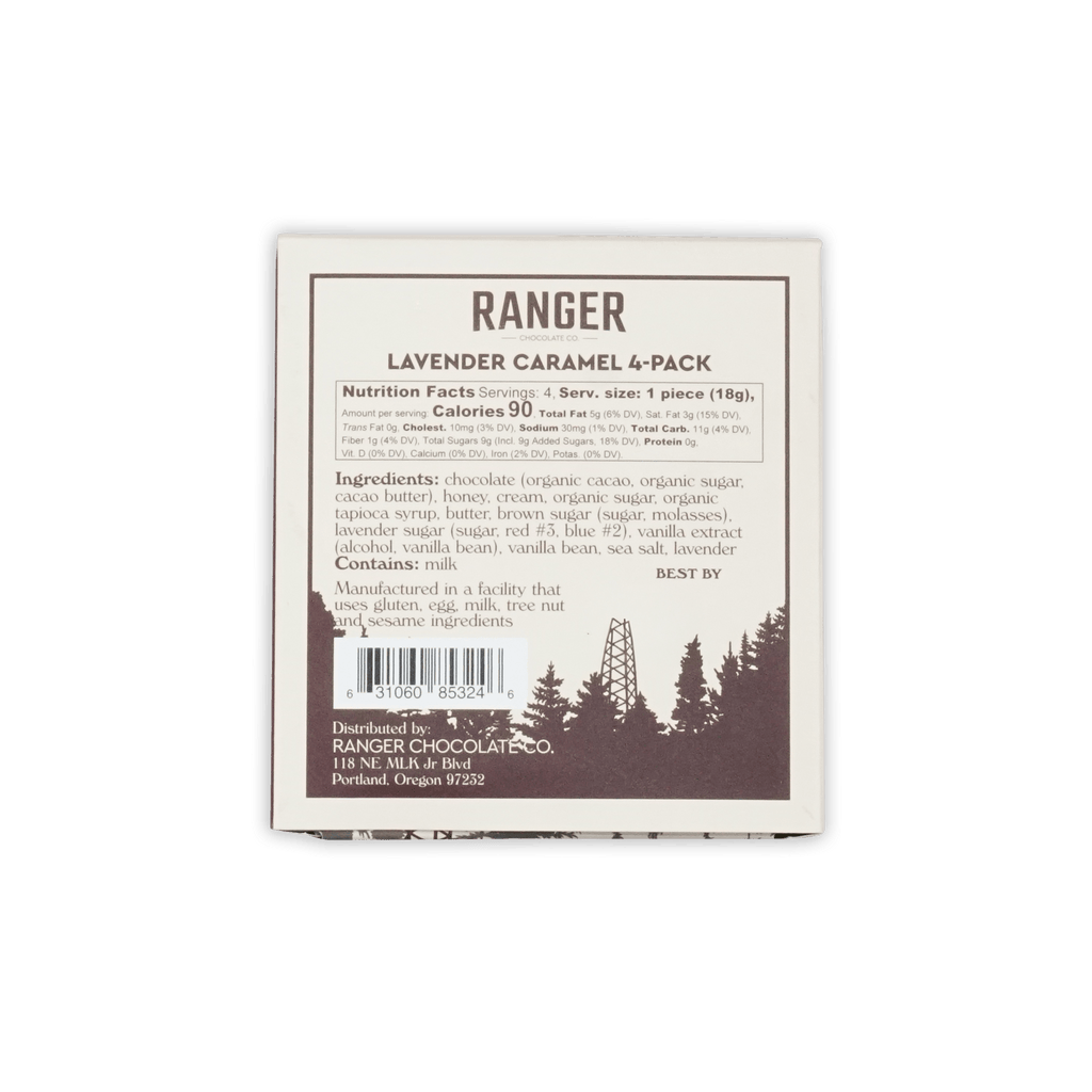 White Ranger Lavender Caramels box 4 pcs chocolate co product