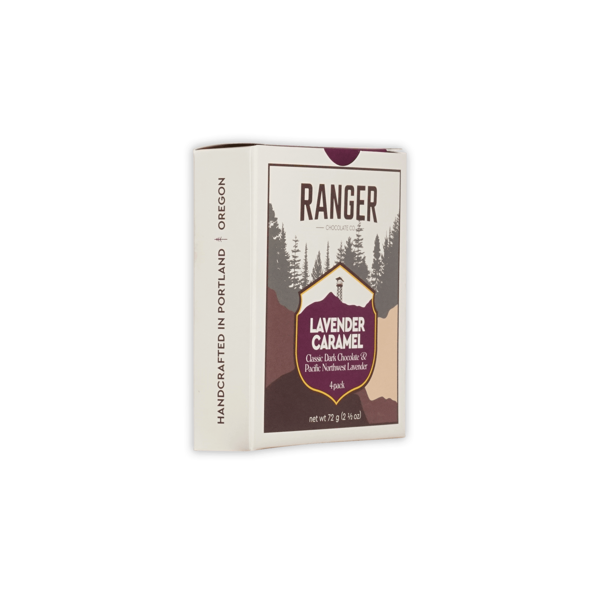 Ranger Lavender Caramels Box (4 pcs) with forest imagery