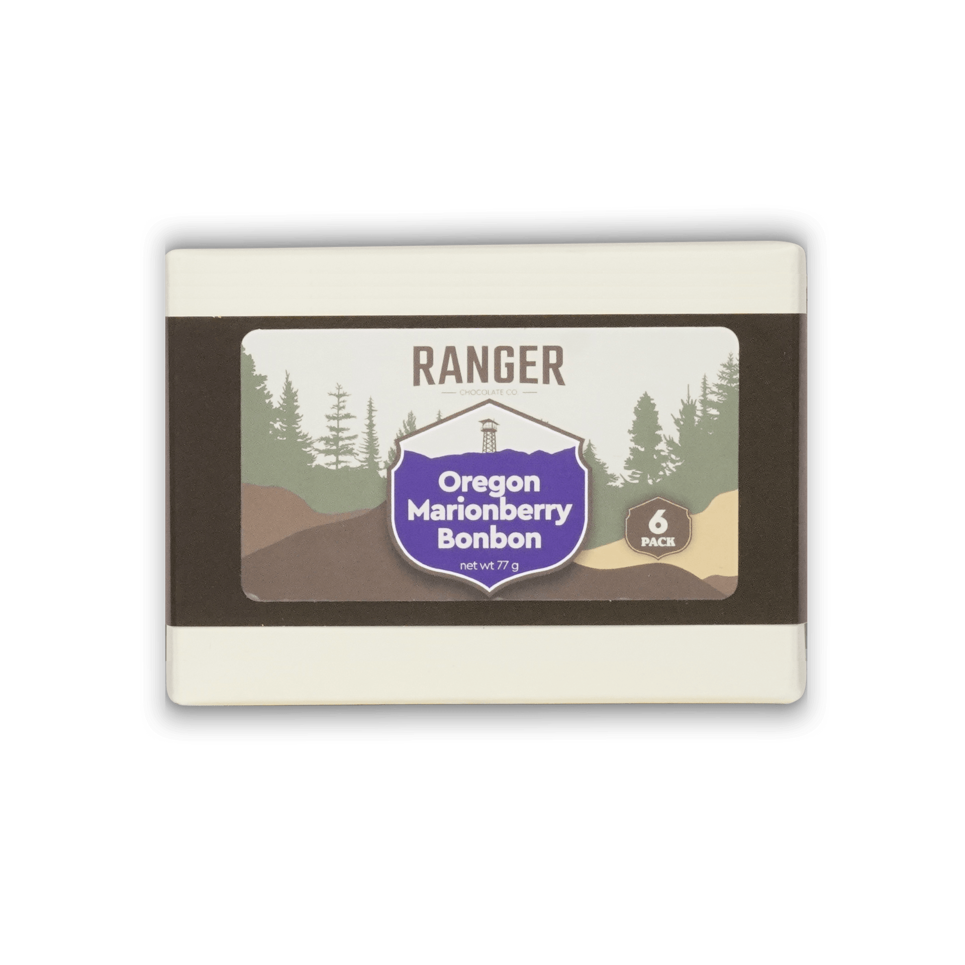 Ranger Marionberry Bonbons Box (6 pcs) with forest imagery