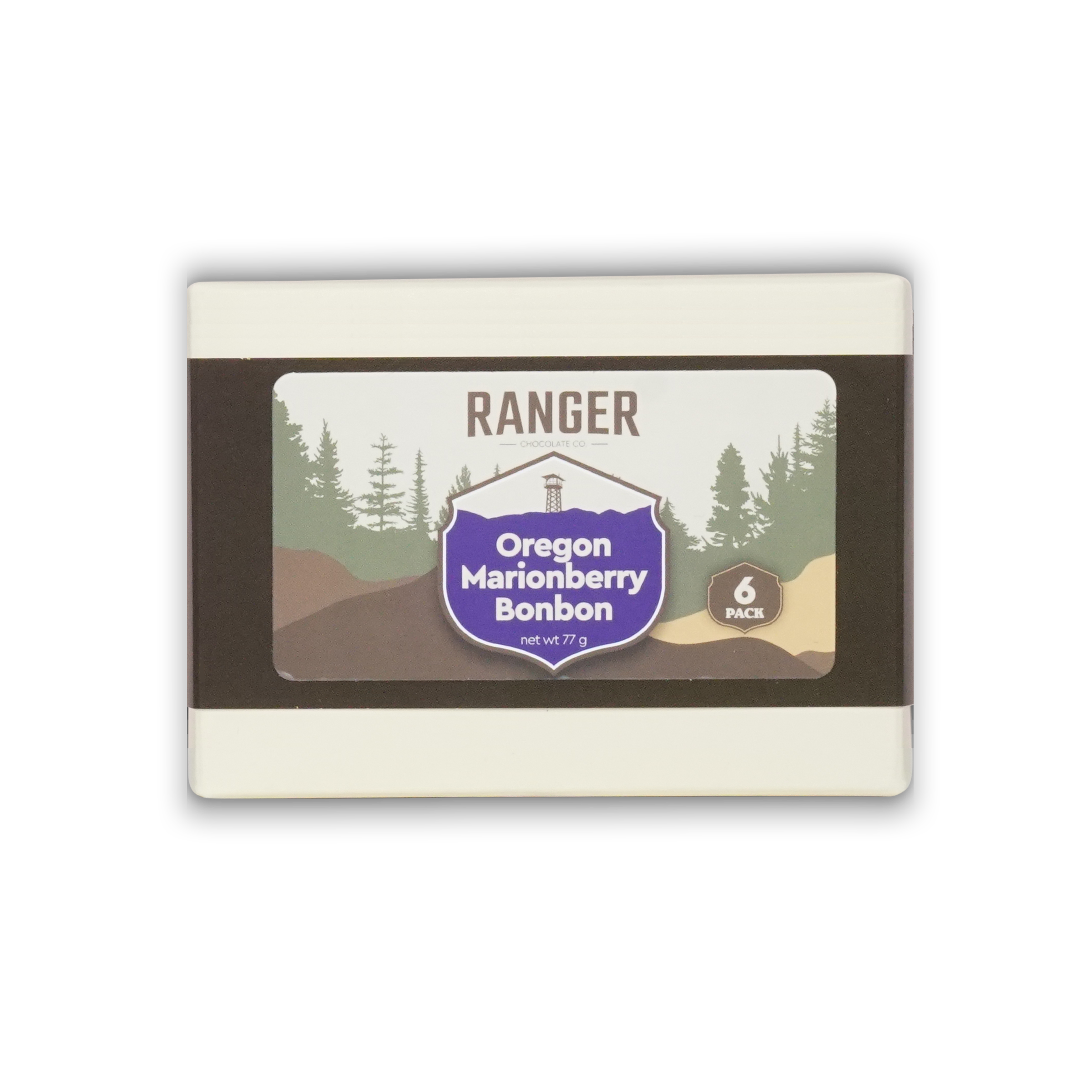 Ranger Marionberry Bonbons Box (6 pcs) with forest imagery