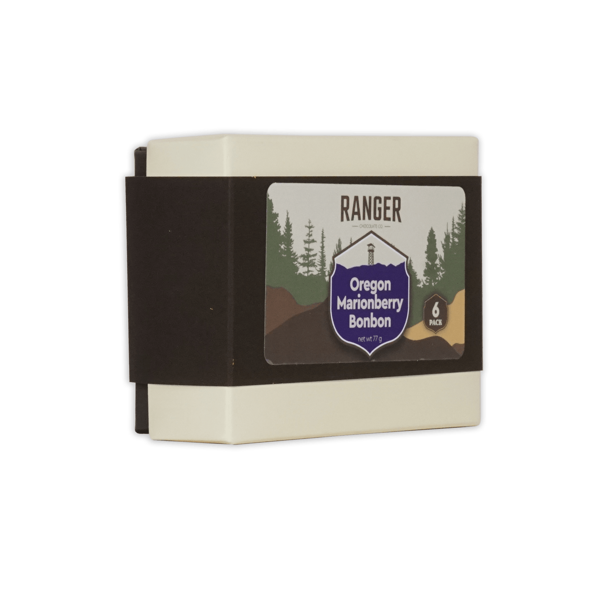 Ranger Marionberry Bonbons box, 6 pcs, cream with forest label