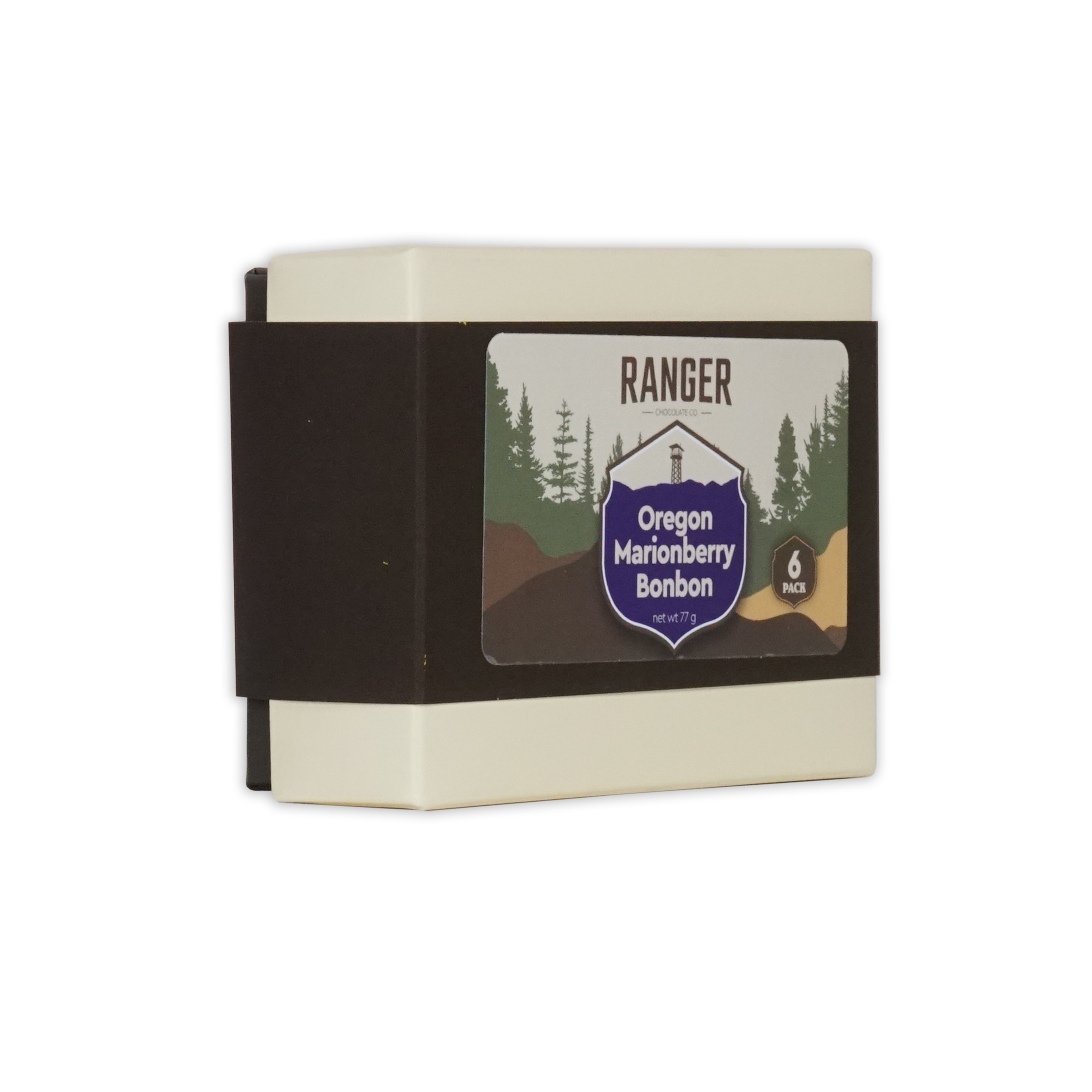 Ranger Marionberry Bonbons box, 6 pcs, cream with forest label