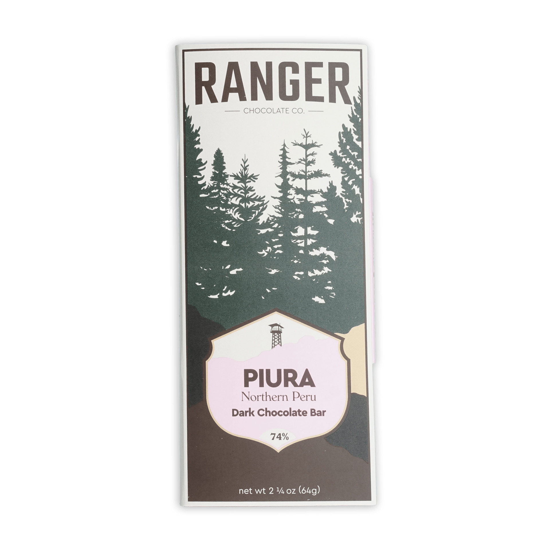 Ranger Dark Piura Peru 74% chocolate bar front view