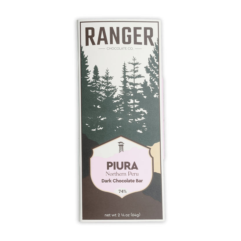 Ranger Dark Piura Peru 74% chocolate bar front view
