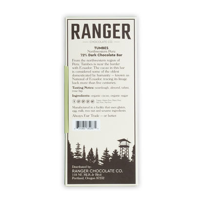 Ranger Dark Tumbes Peru 72% chocolate by Ranger Chocolate Co