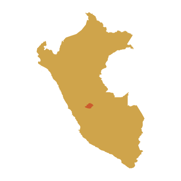Map of Peru pointing to Chanchamayo region