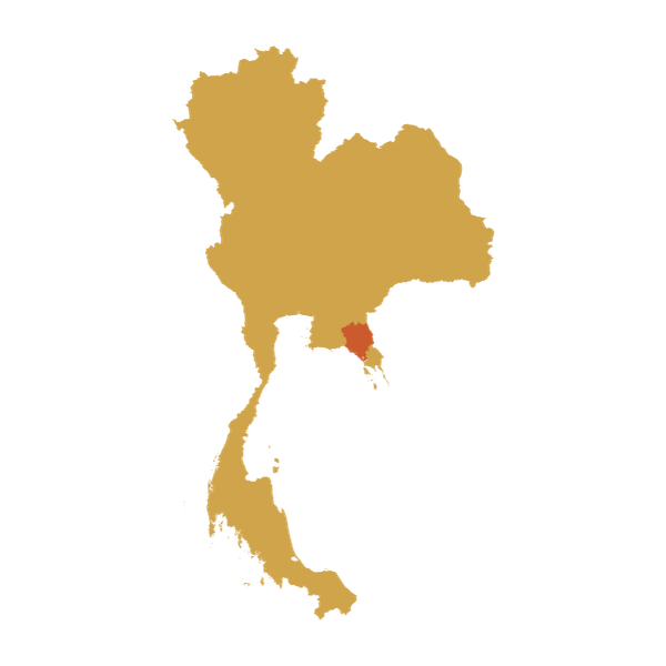 Map of Thailand pointing to Chanthaburi region