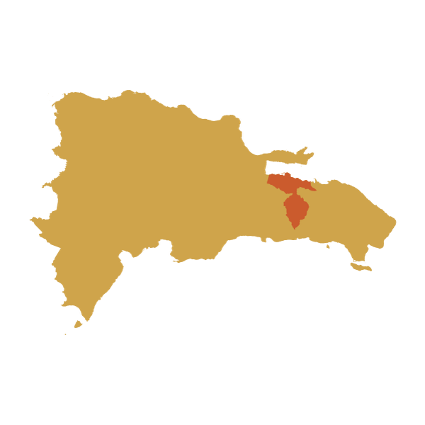 Map of Dominican Republic pointing to Hato Mayor region