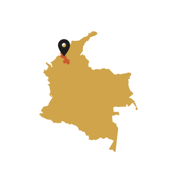 Map of Venezuela with a black marker pointing to a Sucre region