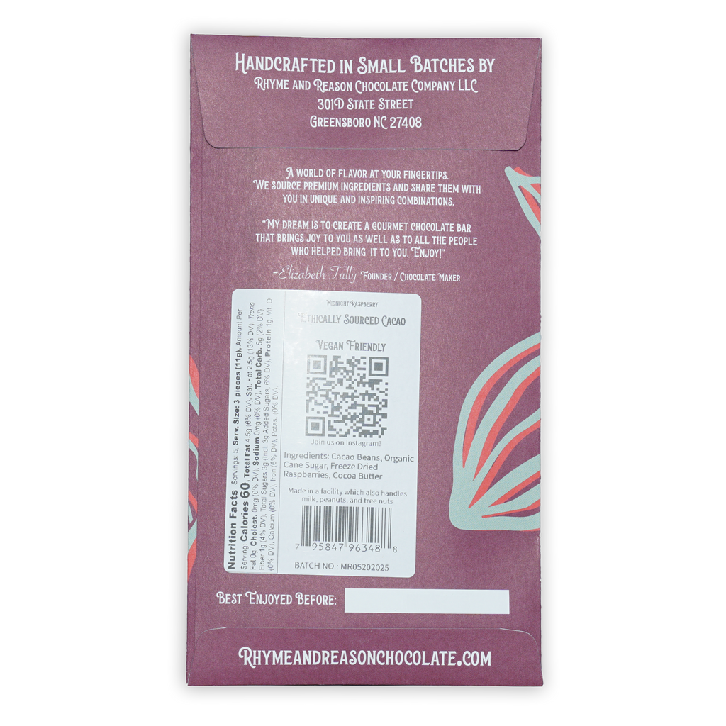 Rhyme and Reason Midnight Raspberry 70% purple wrapper with leaf patterns