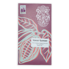 Rhyme and Reason Midnight Raspberry 70% purple chocolate bar wrapper