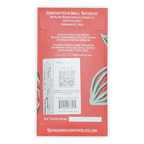 Back of Rhyme and Reason Dark Spicy Paprika 75% bar: red wrapper with green leaf design and white ingredient text