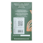 Back of Rhyme and Reason Dark Thailand 72% green chocolate bar with orange leaves