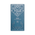 Ritual Chocolate Belize bar, teal box with silver line-art mountains, reading Maya Mountain Cacao 75% Cacao