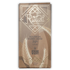 Ritual Bourbon Barrel Aged 75% brown gold foil bar with art deco wheat patterns