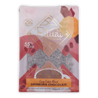 Ritual drinking chocolate cozy cabin 55 percent in pink and gold foil pouch with geometric mountain design