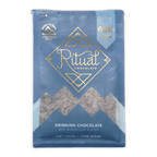 Ritual Mid Mountain 65% dark drinking chocolate in blue gold foil with cacao pieces