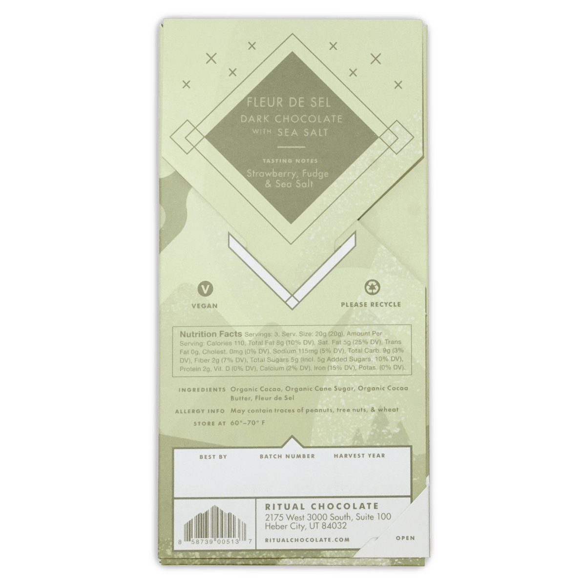 Ritual Fleur De Sel Dark Chocolate 70% Sea Salt Bar