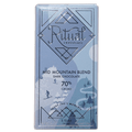 Ritual Chocolate Mid Mountain Blend box, pale blue mountain scene, dark chocolate 70% cacao, 2.12 oz