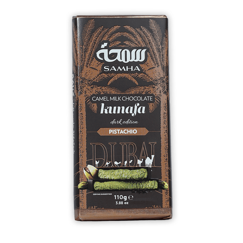 Samha Dubai Chocolate Dark Kunafa Pistachio Camel Milk Bar