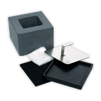 Gray concrete tissue box with steel lid in Gourmet S’mores Kit