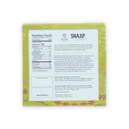 Back of SNAAP Dubai Milk Chocolate 42% bar by Auro in vibrant green pink box