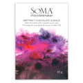 Soma Abstract Chocolate Science 75% bar with pink, purple, red swirls on white wrapper