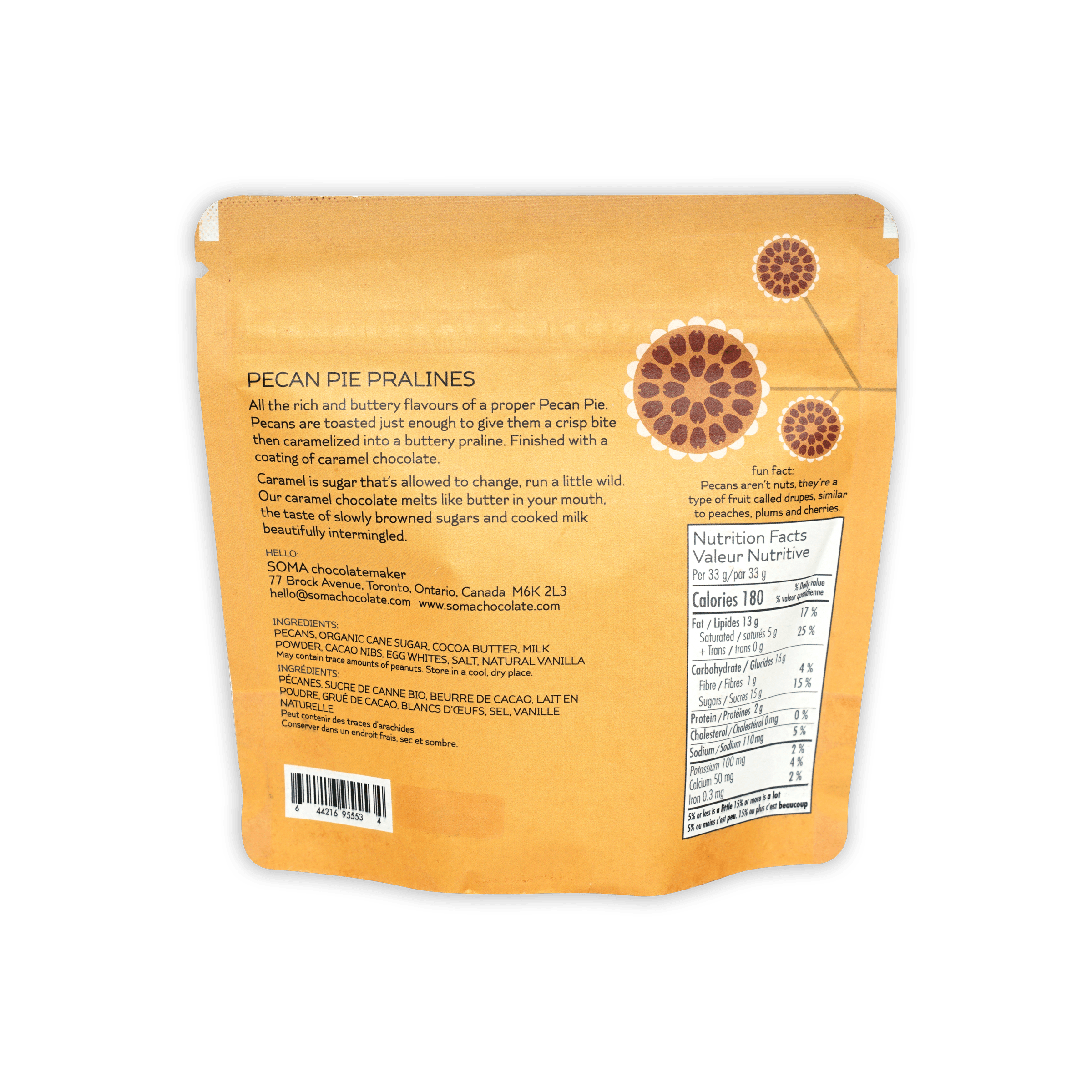 Soma Chocolatemaker orange pecan pie pralines pouch