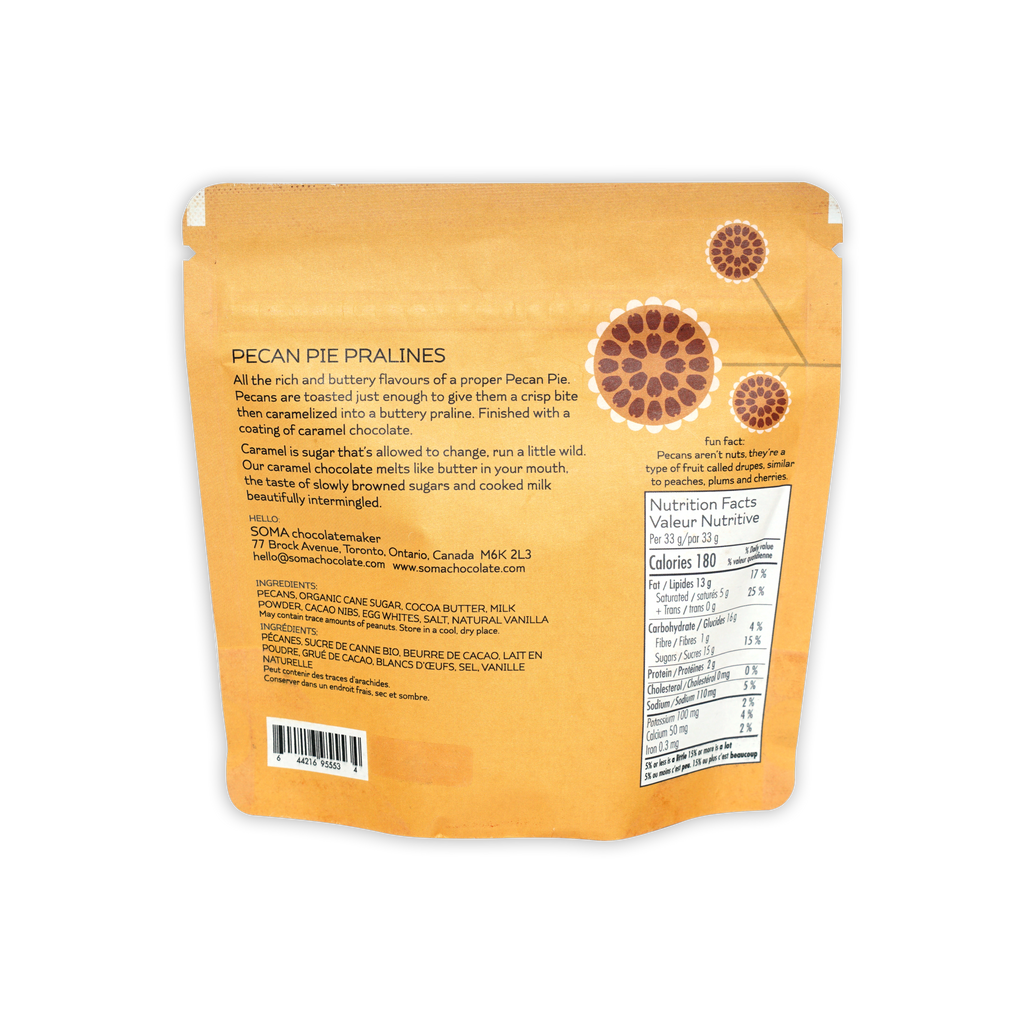 Soma Chocolatemaker orange pecan pie pralines pouch