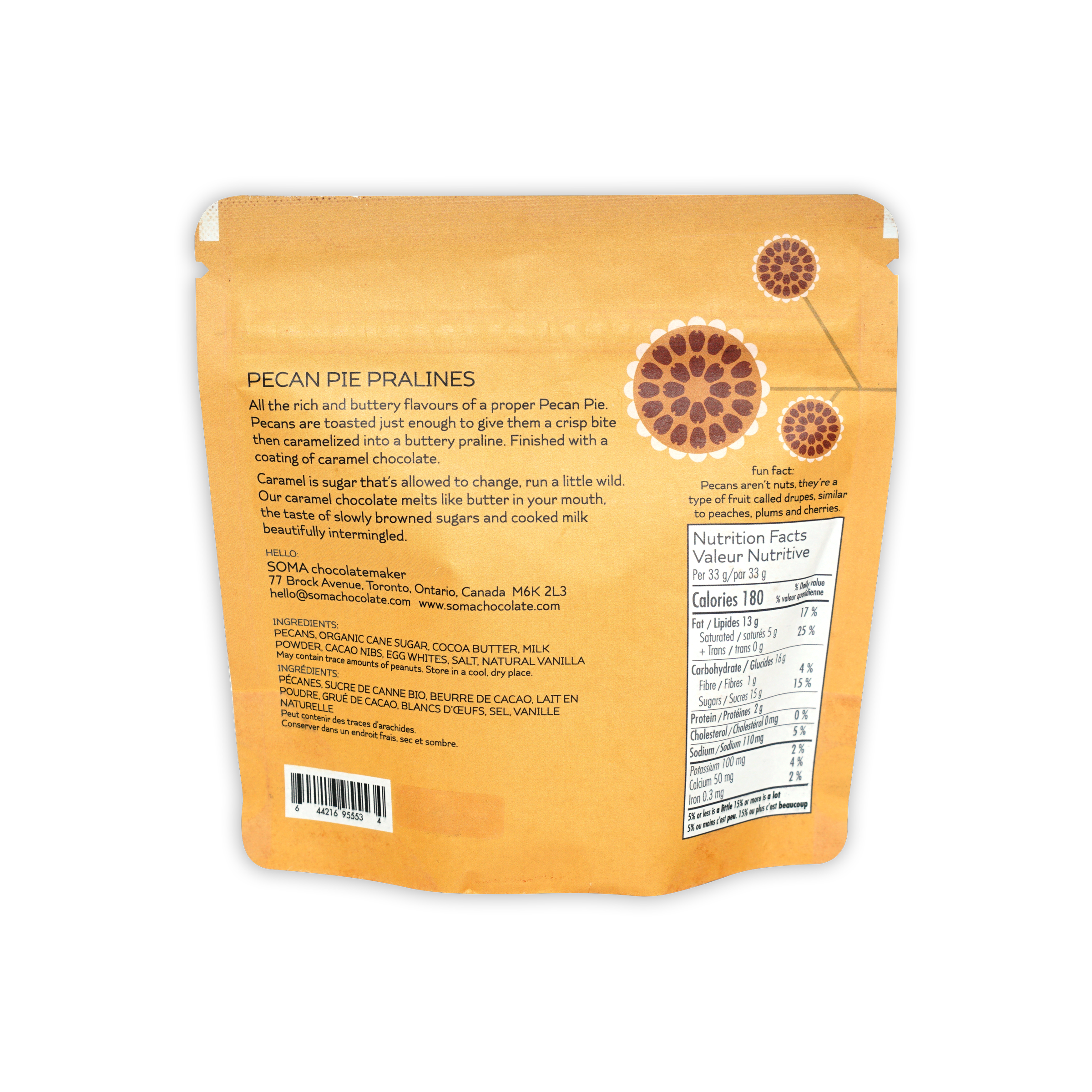 Soma Chocolatemaker orange pecan pie pralines pouch