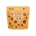 Vibrant orange Soma Chocolate Pecan Pie Pralines pouch in caramel chocolate