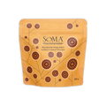 Vibrant orange Soma Chocolate Pecan Pie Pralines pouch in caramel chocolate