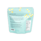 Soma milk chocolate covered roasted corn light blue pouch with yellow string lights