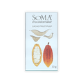 Soma Mini Cacao Fruit Pulp bar in white package with cocoa pods