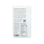 Back of Soma Mini Orange Creamsicle Bar white wrapper with black text and barcode